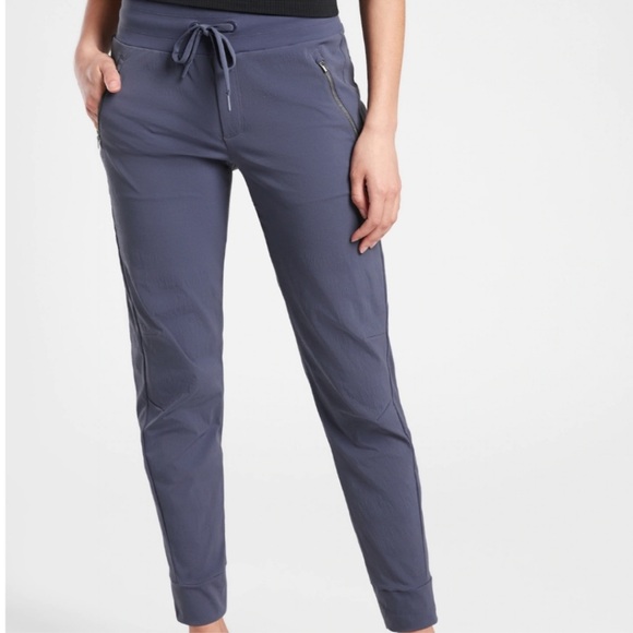 Athleta Pants - Athleta Trekkie North Jogger Size 0‎ Blue Purple Shade Zipper Pockets Drawstring